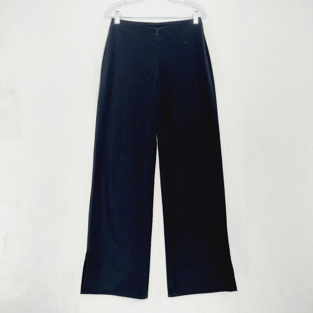 E-Play High Rise Flat Front Hidden Front Zip Wide Leg Pants P1959